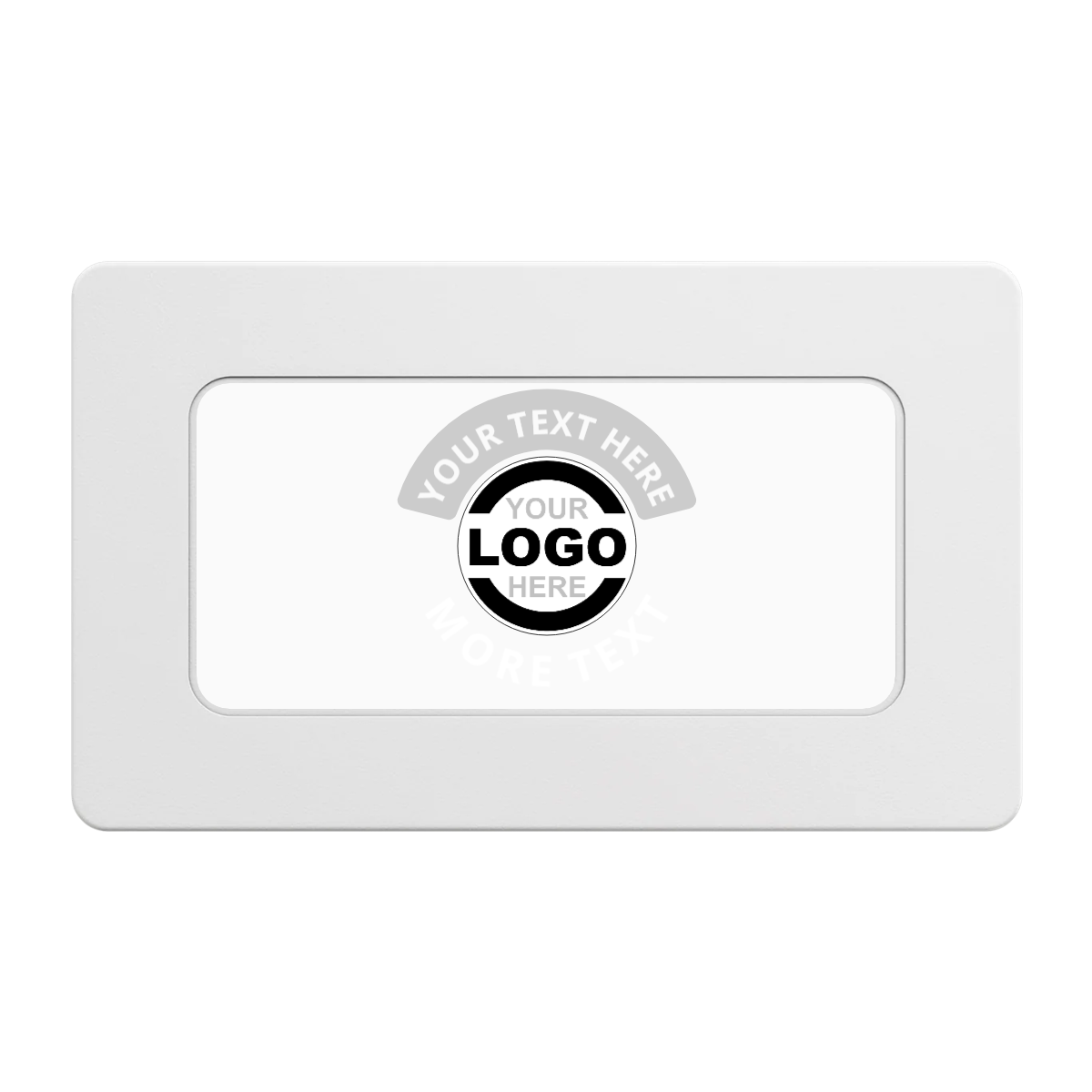 Two Tone Logo Rectangular Poker Chip Plaques - White - Front