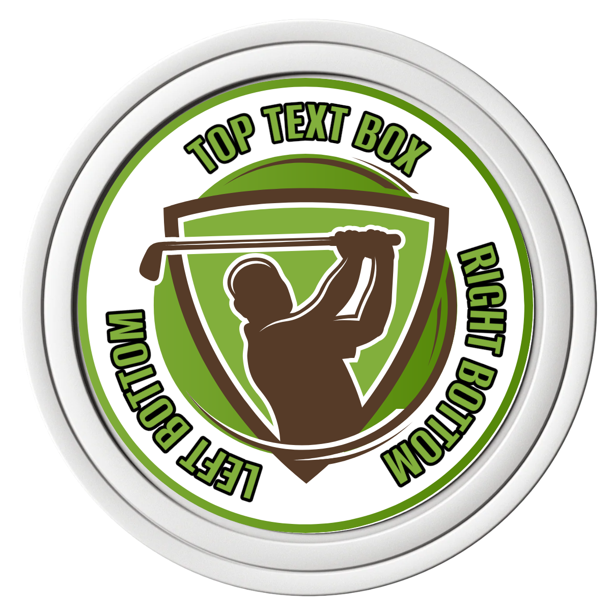 The Golfer Composite Poker Chips - White / Solid - Front