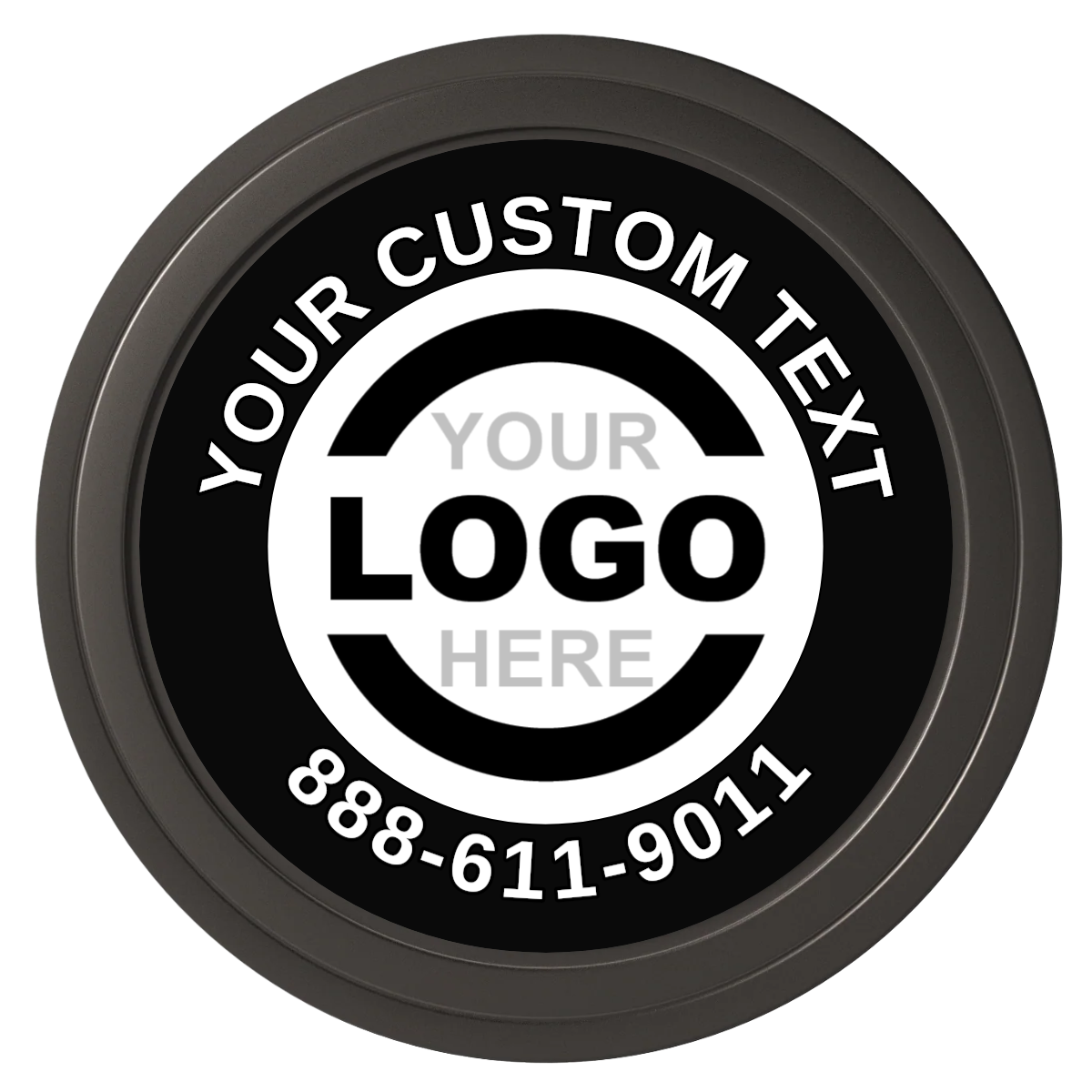 Branded Logo Composite Poker Chips - Black / Solid - Front