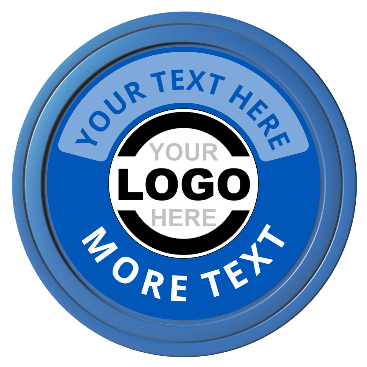 Two Tone Logo Composite Poker Chips - Blue / Solid - Front