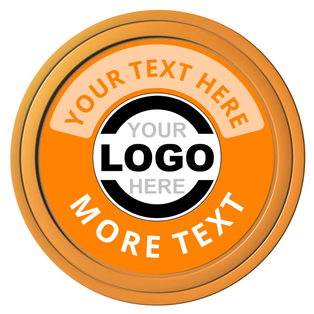 Two Tone Logo Composite Poker Chips - Orange / Solid - Front