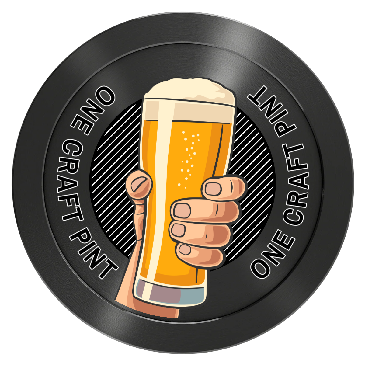 Drink On Us Aluminum Poker Chips - Black - Front