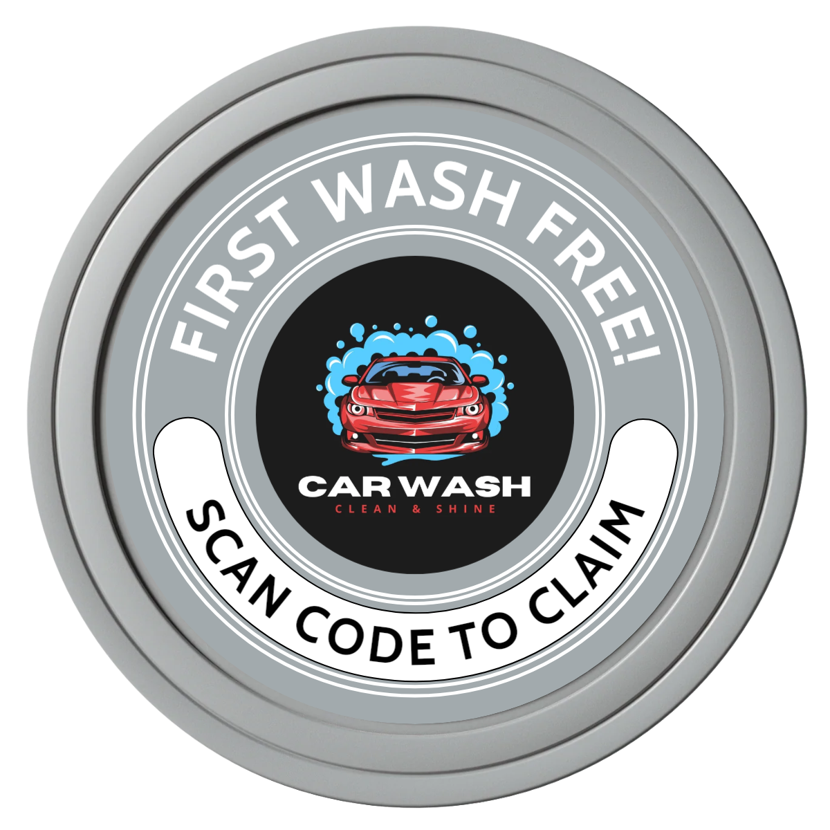 Car Wash Promotion Composite Poker Chips - Gray / Solid - Front