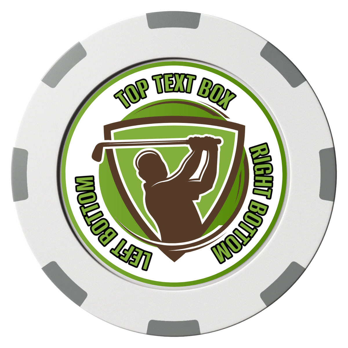 The Golfer Clay Poker Chips - White / 8 Spot (2 Tone) / 40mm - Front