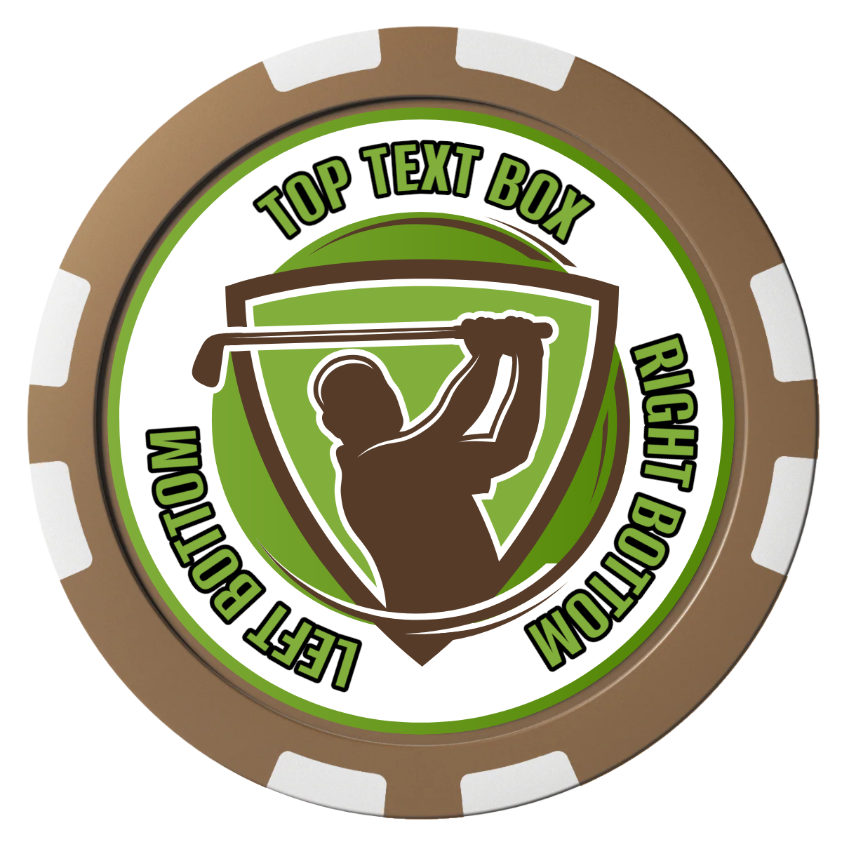 The Golfer Composite Poker Chips - Brown / 8 Stripe - Front