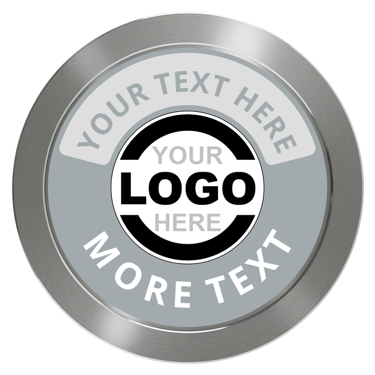 Two Tone Logo Aluminum Poker Chips - Silver - Front