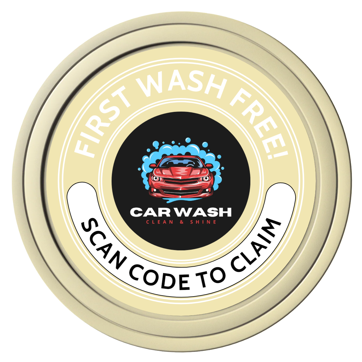 Car Wash Promotion Composite Poker Chips - Ivory / Solid - Front