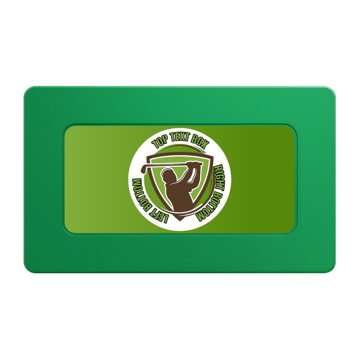 The Golfer Rectangular Poker Chip Plaques - Green - Front