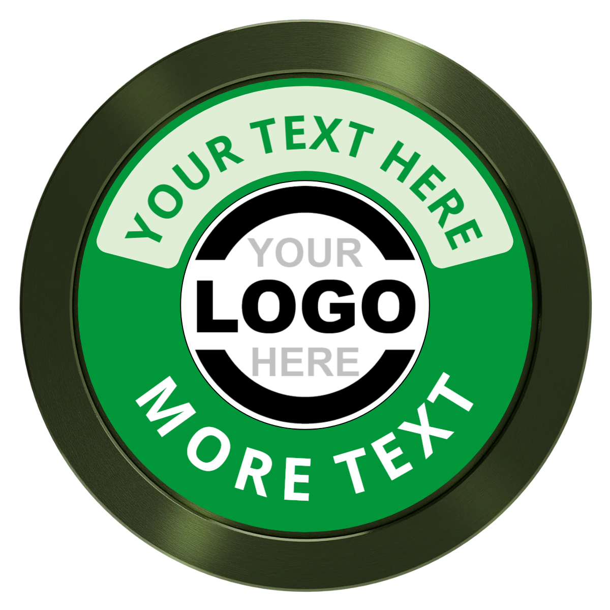 Two Tone Logo Aluminum Poker Chips - Green - Back