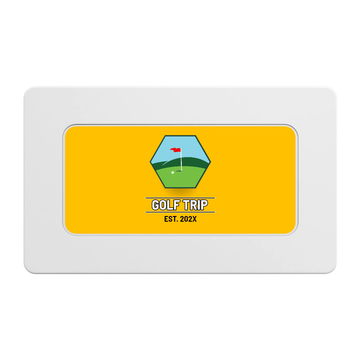 Golf Trip #001 Rectangular Poker Chip Plaques - White - Front