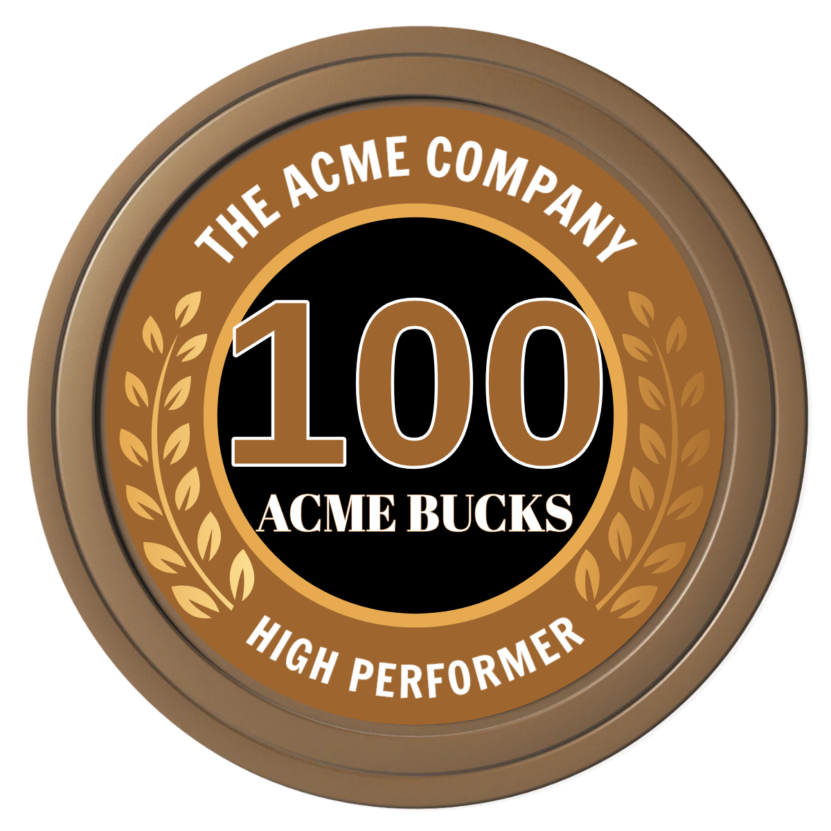 Achievement Wreath Composite Poker Chips - Brown / Solid - Front