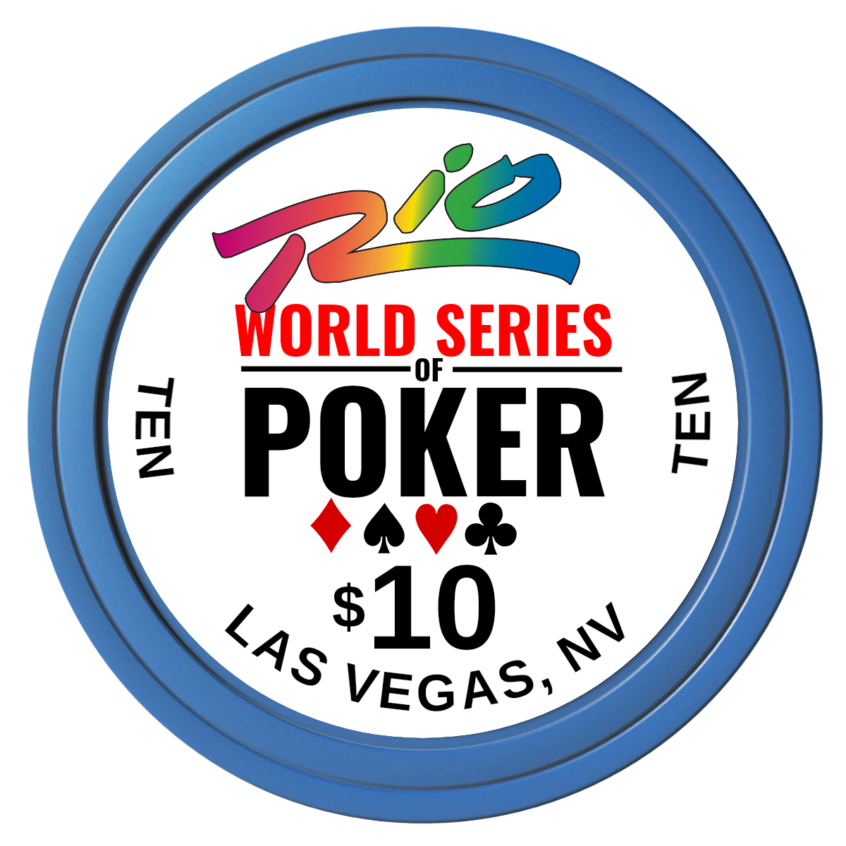 WSOP Composite Poker Chips - Blue / Solid - Front