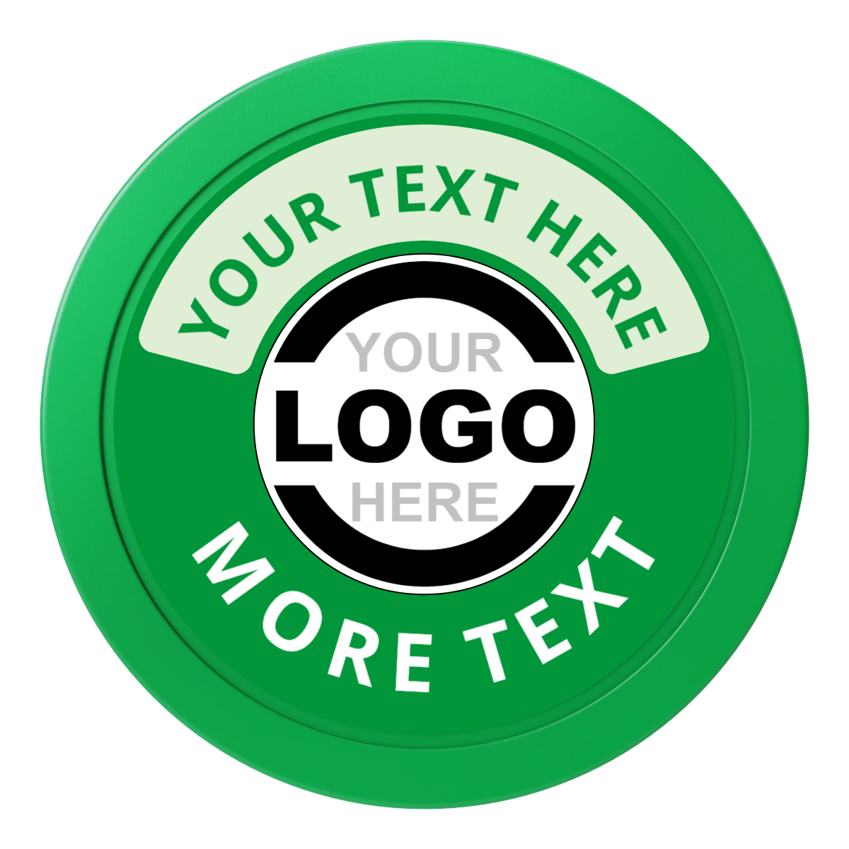 Two Tone Logo 2" Oversized Poker Chips - Green - Back