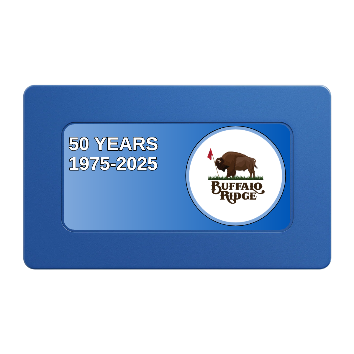 Branded Golf Pro Shop Rectangular Poker Chip Plaques - Blue - Back