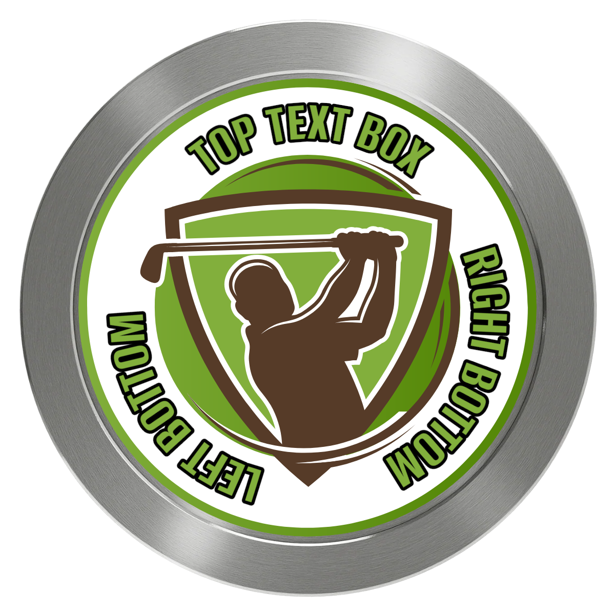 The Golfer Aluminum Poker Chips - Silver - Front