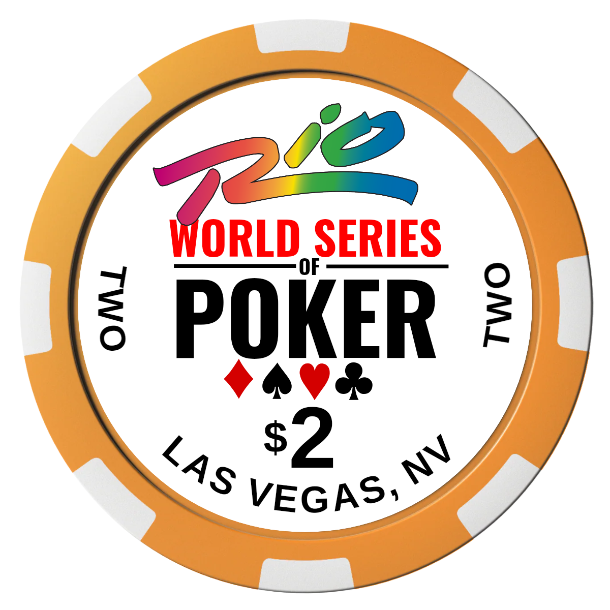 WSOP Composite Poker Chips - Orange / 8 Spot - Front