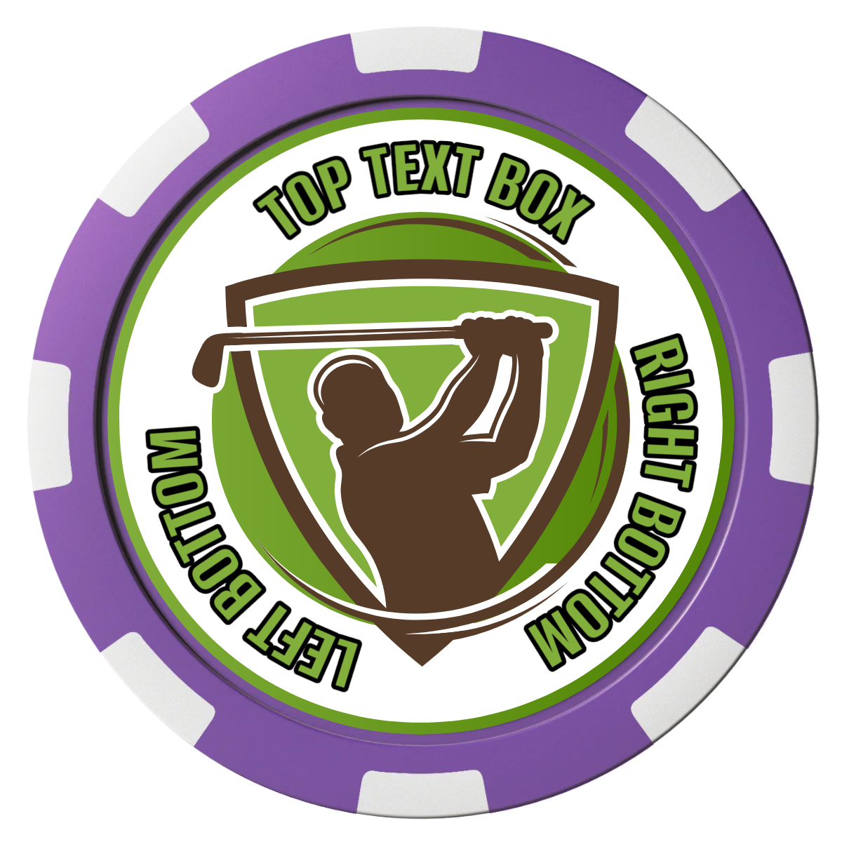 The Golfer Composite Poker Chips - Purple / 8 Spot - Front