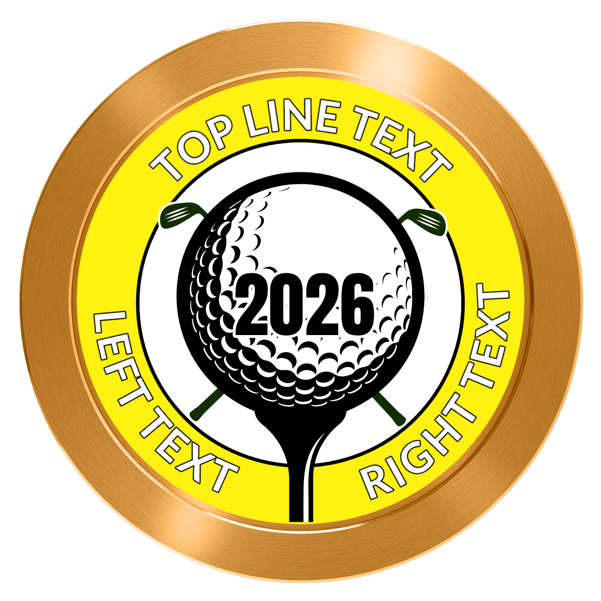 Tee it up Aluminum Poker Chips - Gold - Back