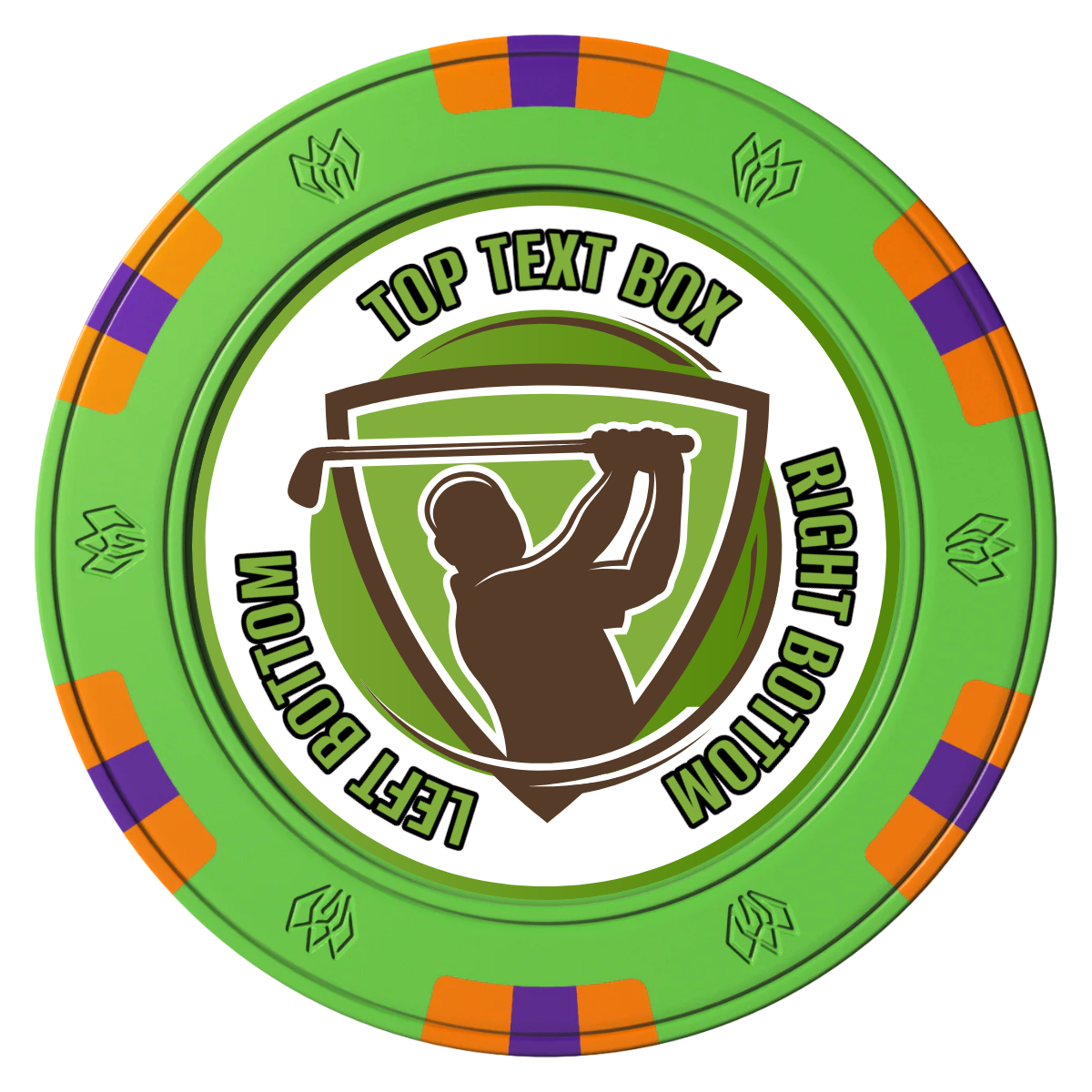 The Golfer Clay Poker Chips - Green / 6 Spot Gem / 40mm - Front