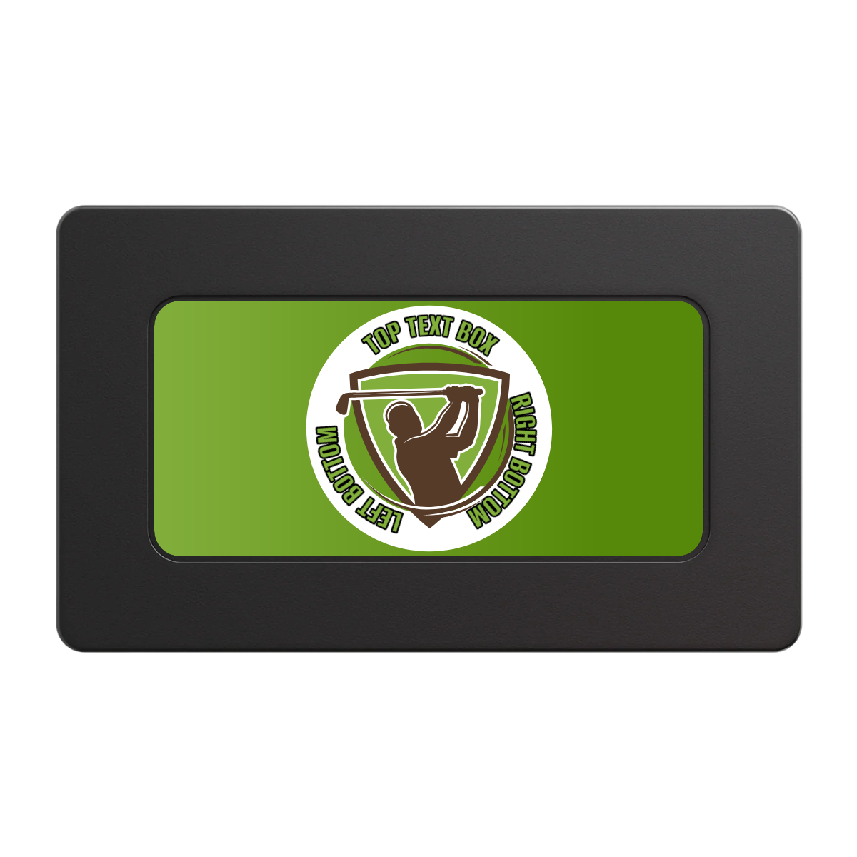 The Golfer Rectangular Poker Chip Plaques - Black - Back