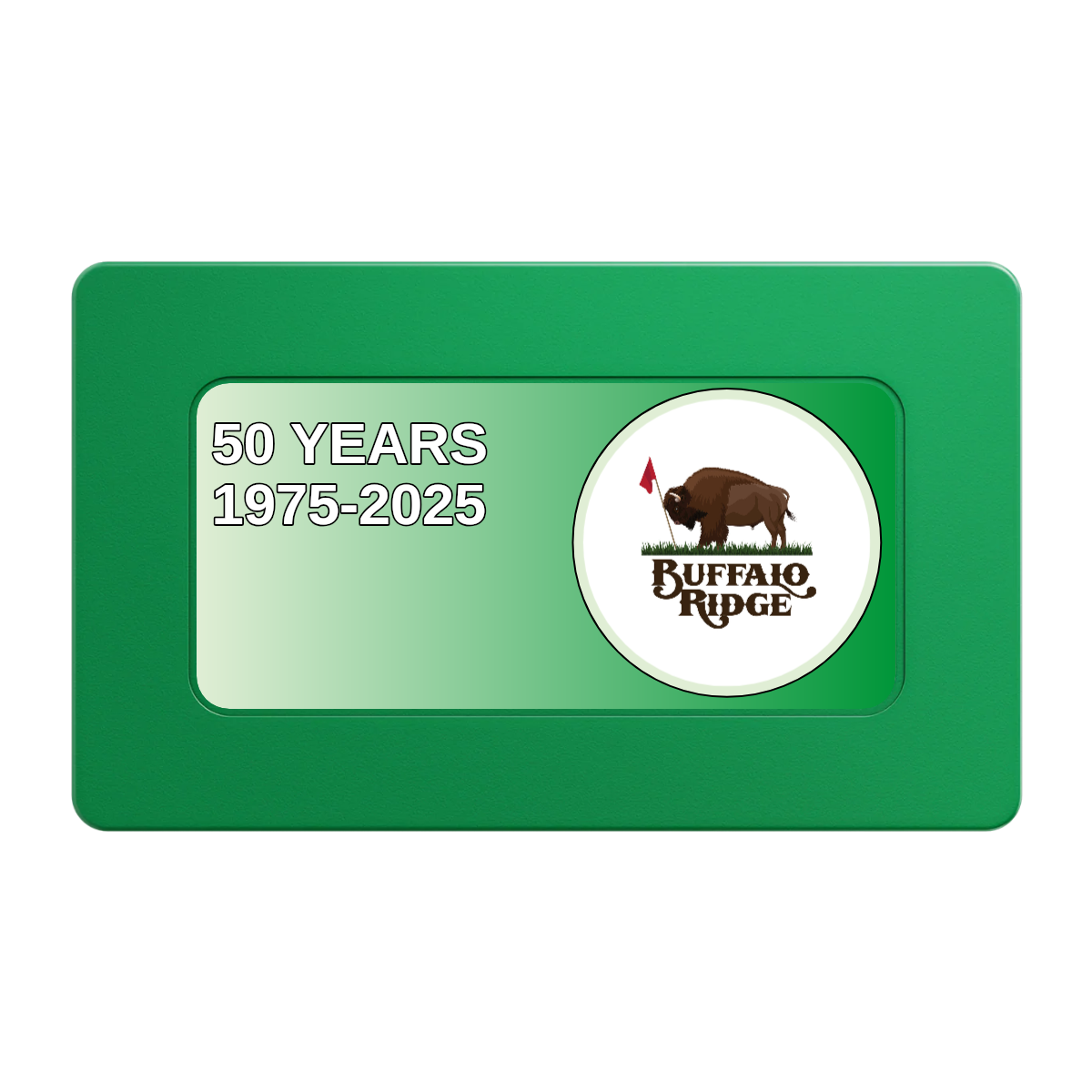 Branded Golf Pro Shop Rectangular Poker Chip Plaques - Green - Back