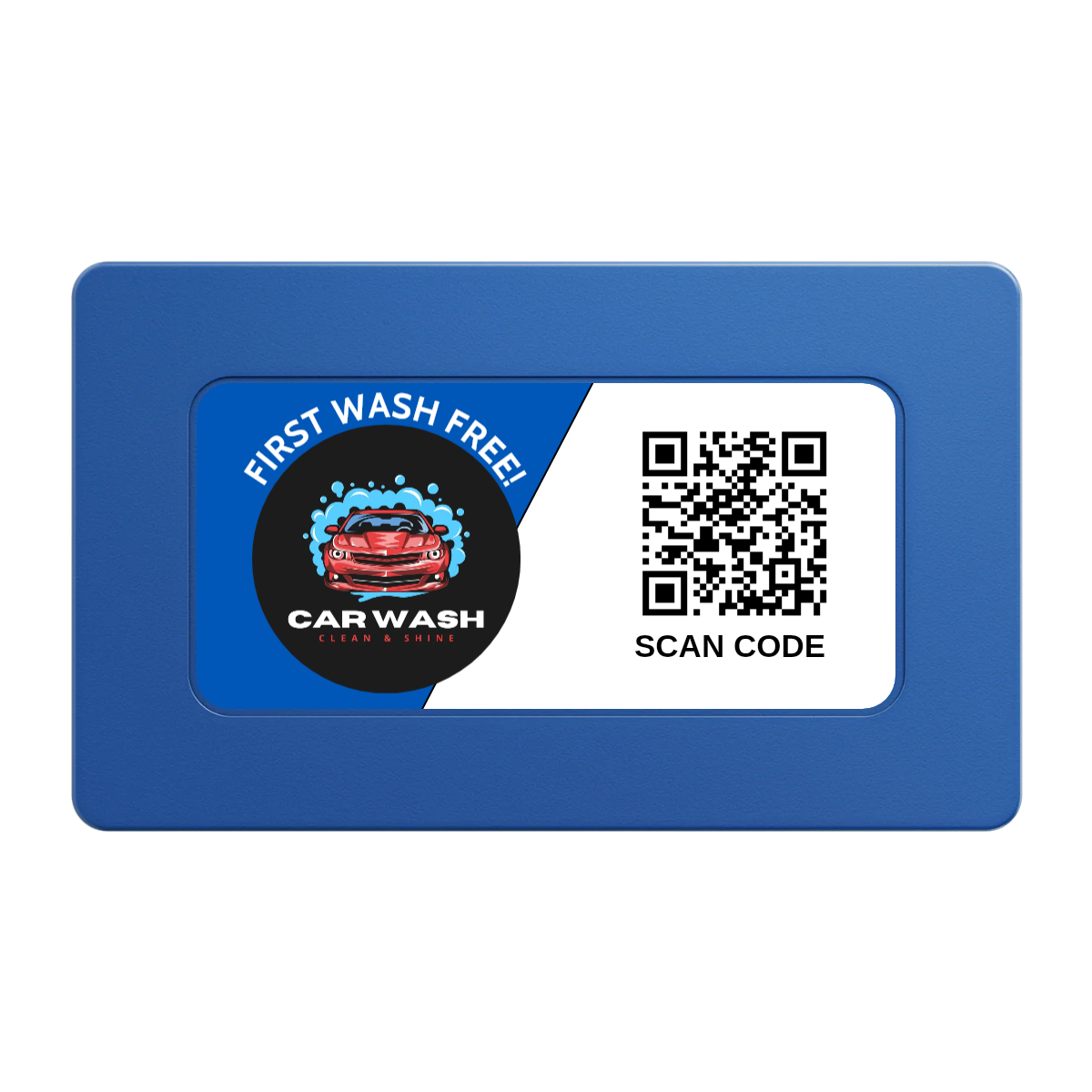 Car Wash Promotion Rectangular Poker Chip Plaques - Blue - Back