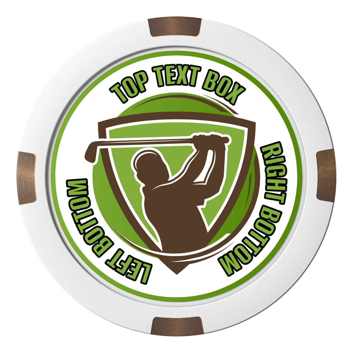 The Golfer Composite & Metal Hybrid Poker Chips - White - Back