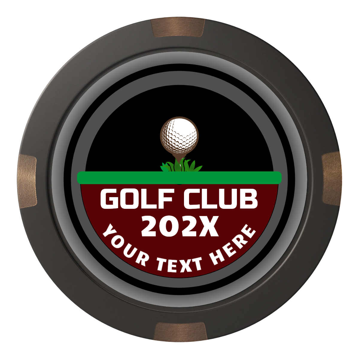 Teed Up Composite & Metal Hybrid Poker Chips - Black - Back