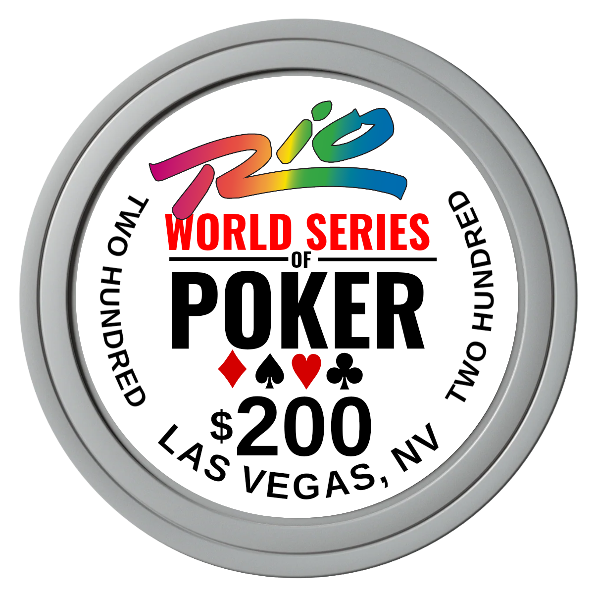 WSOP Composite Poker Chips - Gray / Solid - Front