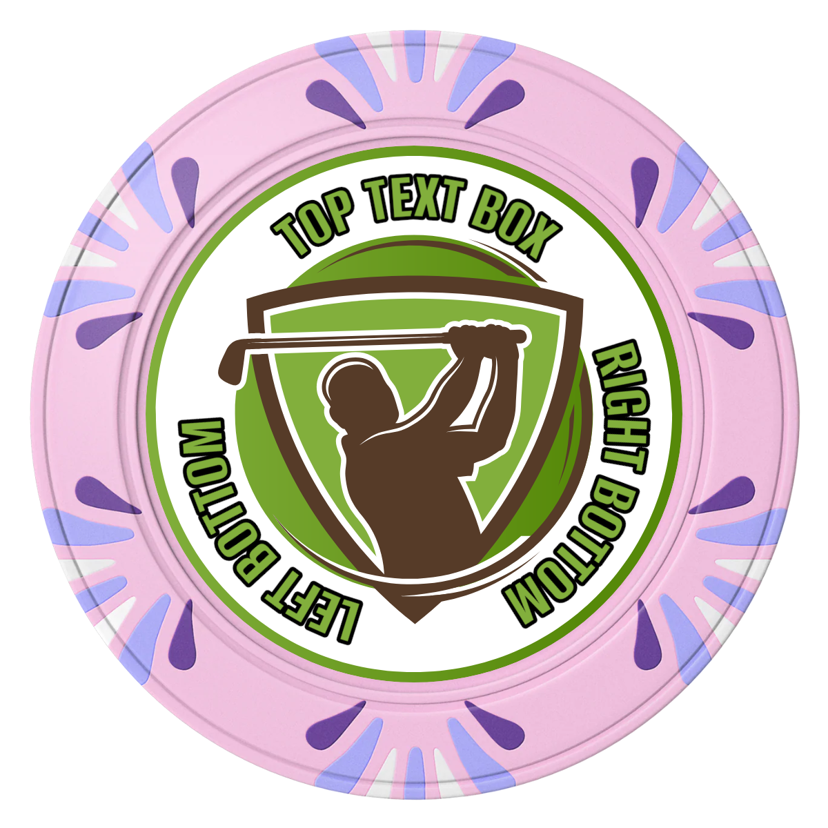 The Golfer Clay Poker Chips - Pink / Macau / 40mm - Front