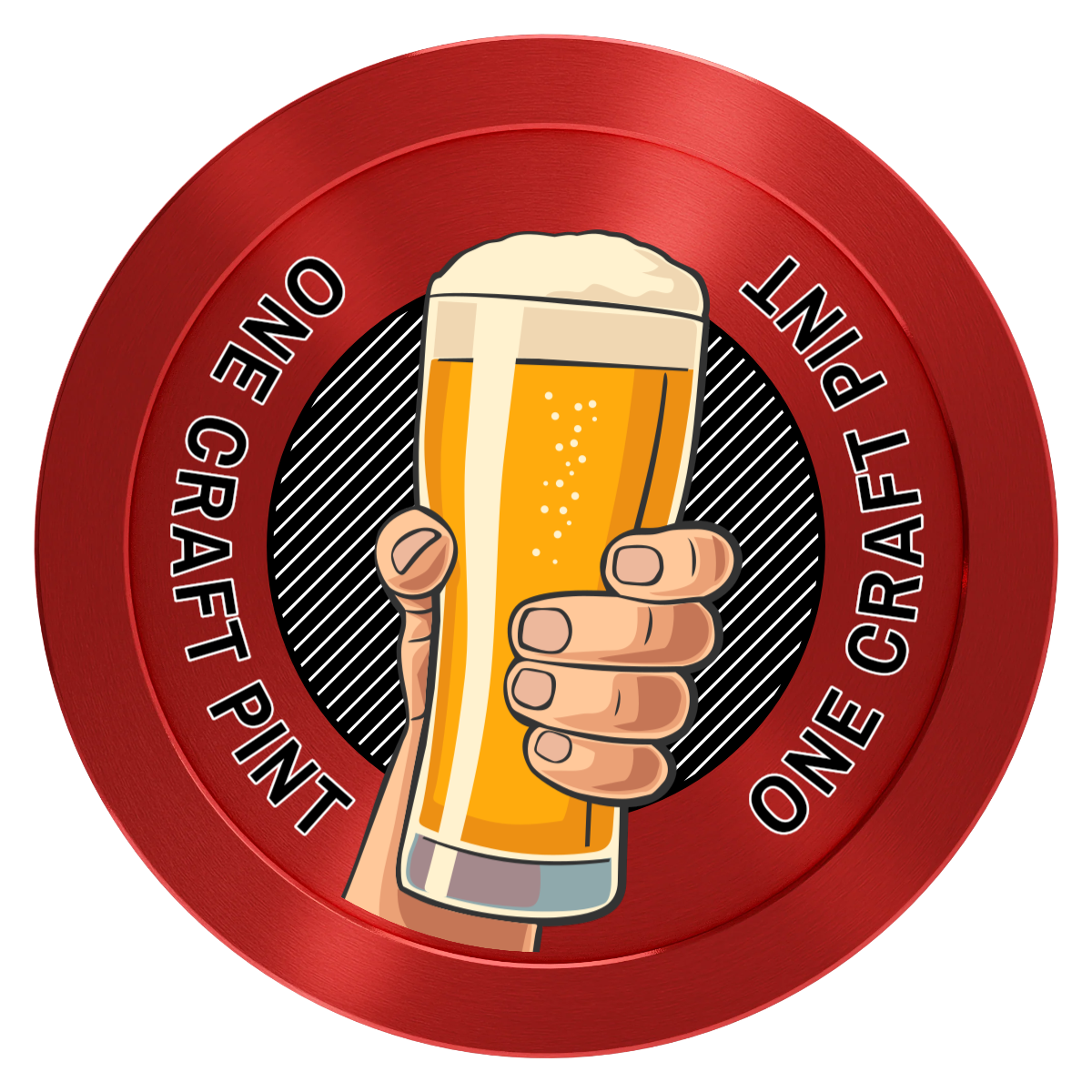 Drink On Us Aluminum Poker Chips - Red - Front