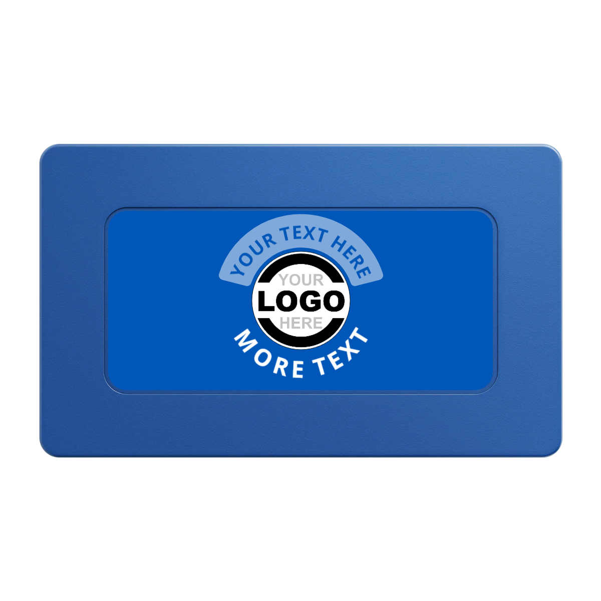 Two Tone Logo Rectangular Poker Chip Plaques - Blue - Back