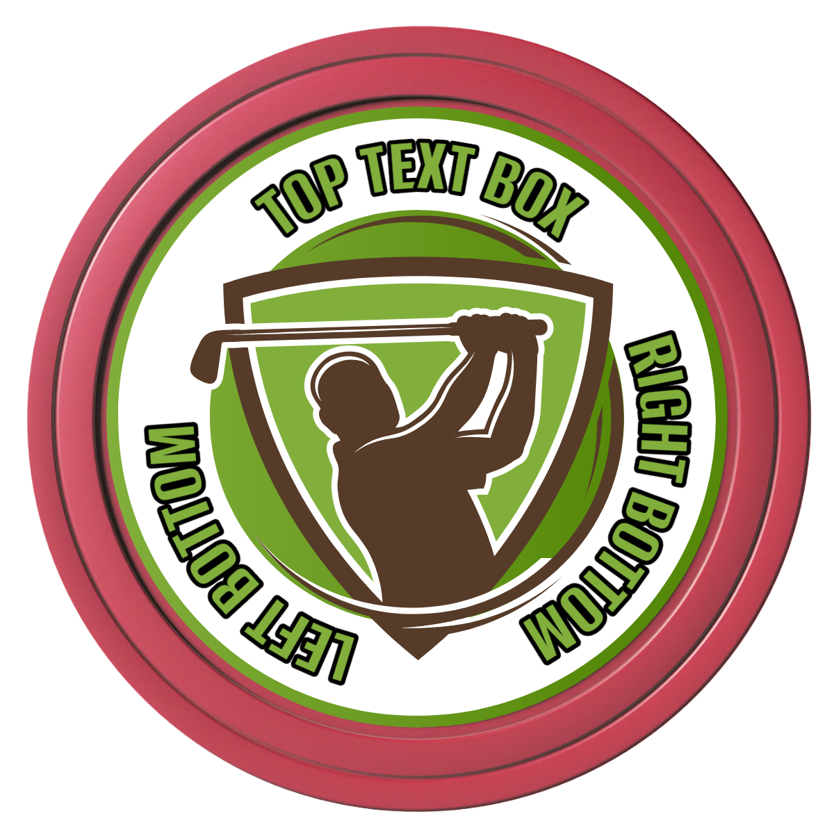 The Golfer Composite Poker Chips - Red / Solid - Front