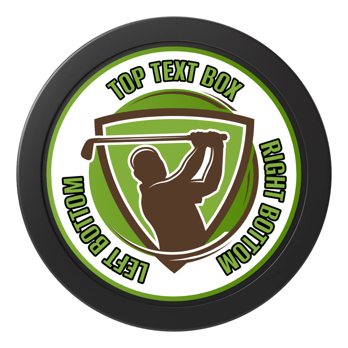 The Golfer 2" Oversized Poker Chips - Black - Front