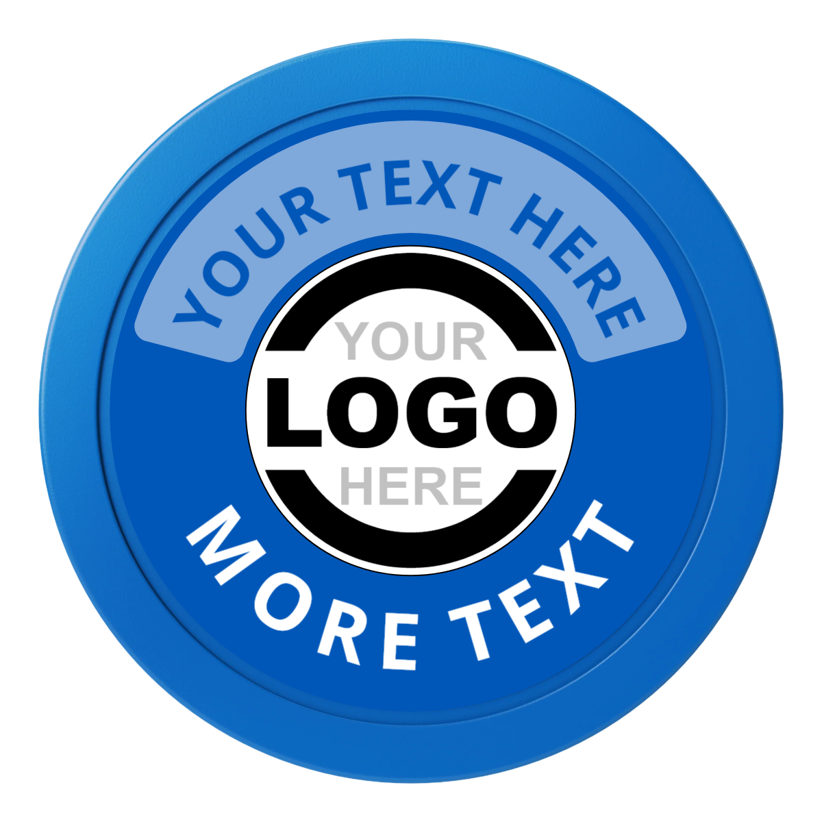 Two Tone Logo 2" Oversized Poker Chips - Blue - Front