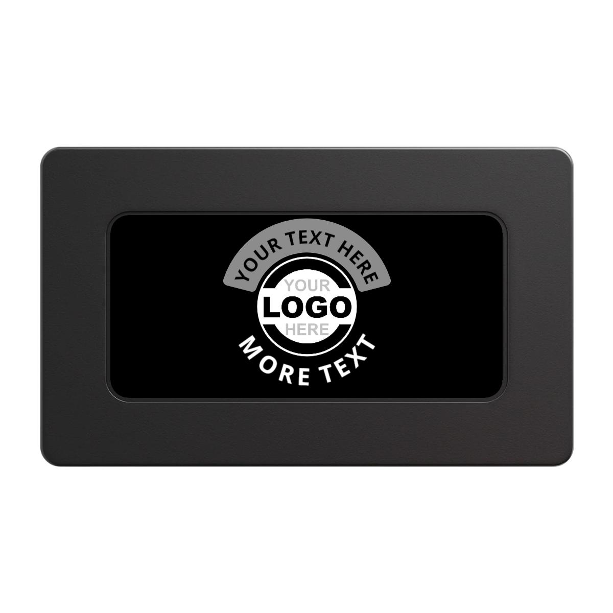 Two Tone Logo Rectangular Poker Chip Plaques - Black - Front