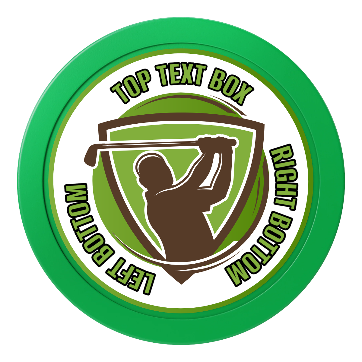 The Golfer 2" Oversized Poker Chips - Green - Front