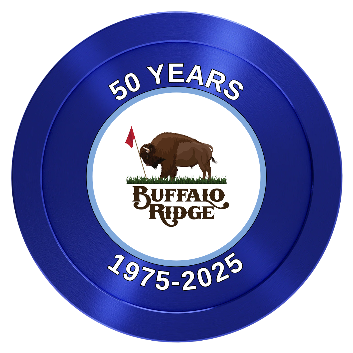 Branded Golf Pro Shop Aluminum Poker Chips - Blue - Back