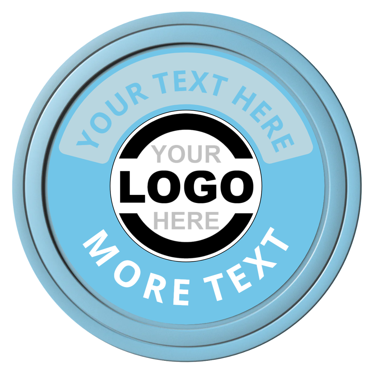 Two Tone Logo Composite Poker Chips - Light Blue / Solid - Front