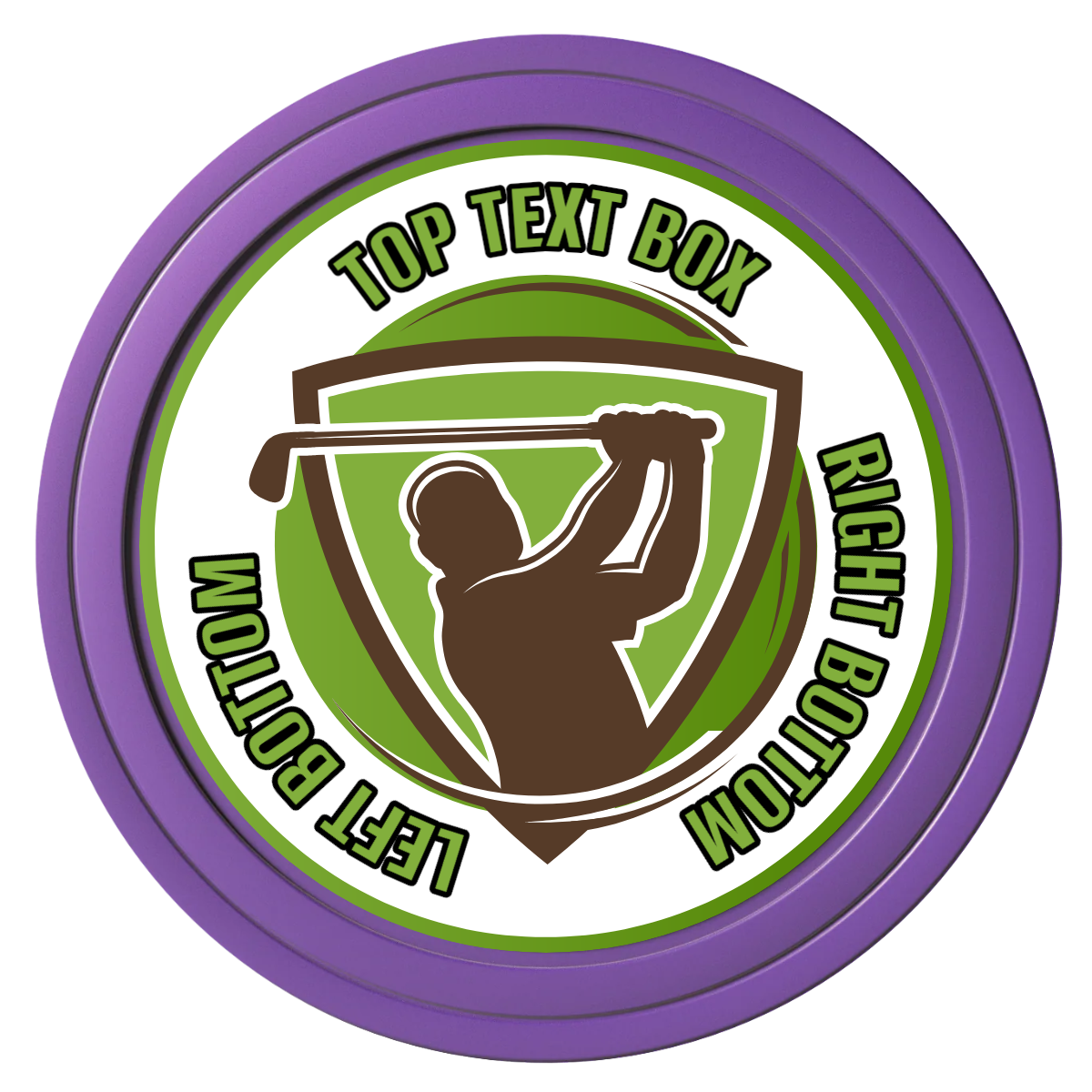 The Golfer Composite Poker Chips - Purple / Solid - Front