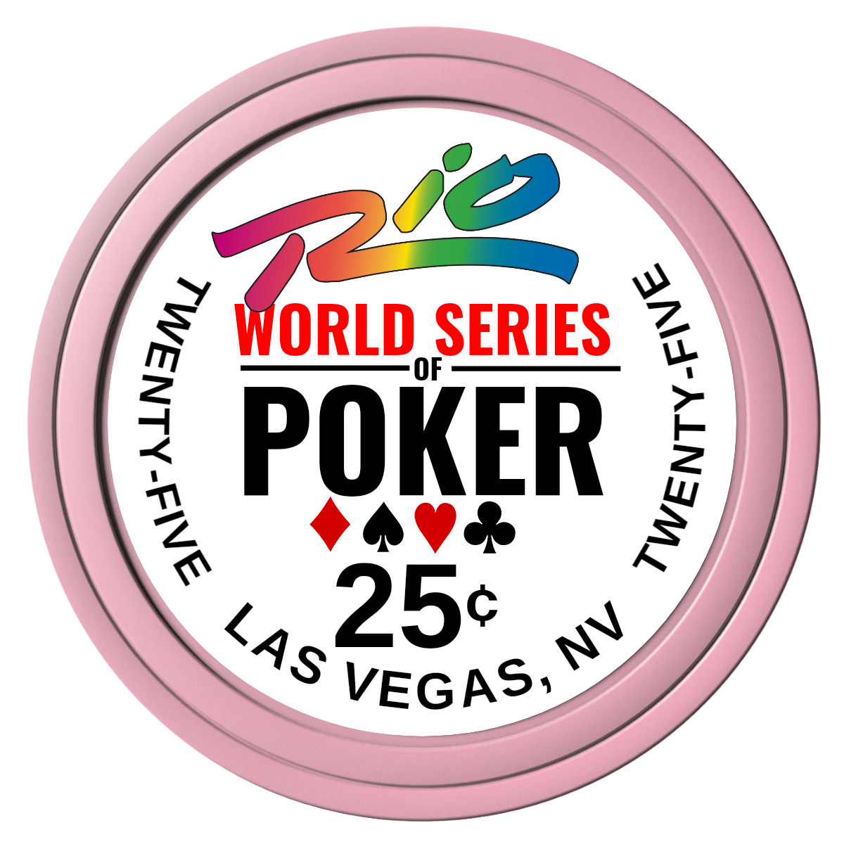 WSOP Composite Poker Chips - Pink / Solid - Front