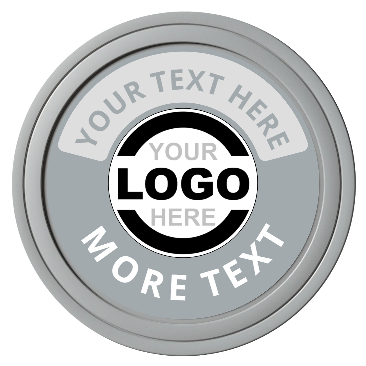 Two Tone Logo Composite Poker Chips - Gray / Solid - Front