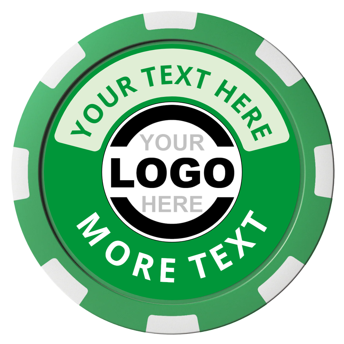 Two Tone Logo Magnetic Composite Poker Chips - Green / 8 Spot - Back