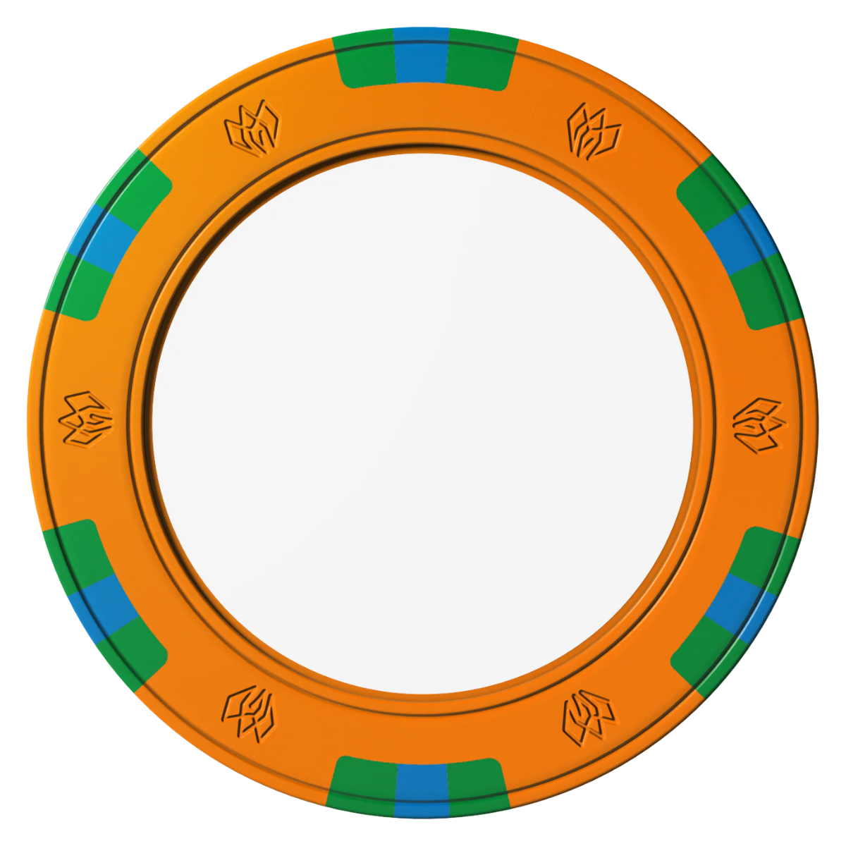 Create Your Own Clay Poker Chips - Orange / 6 Spot Gem / 40mm - Front