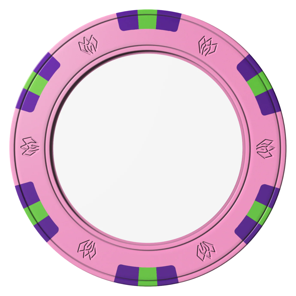 Create Your Own Clay Poker Chips - Pink / 6 Spot Gem / 43mm - Front