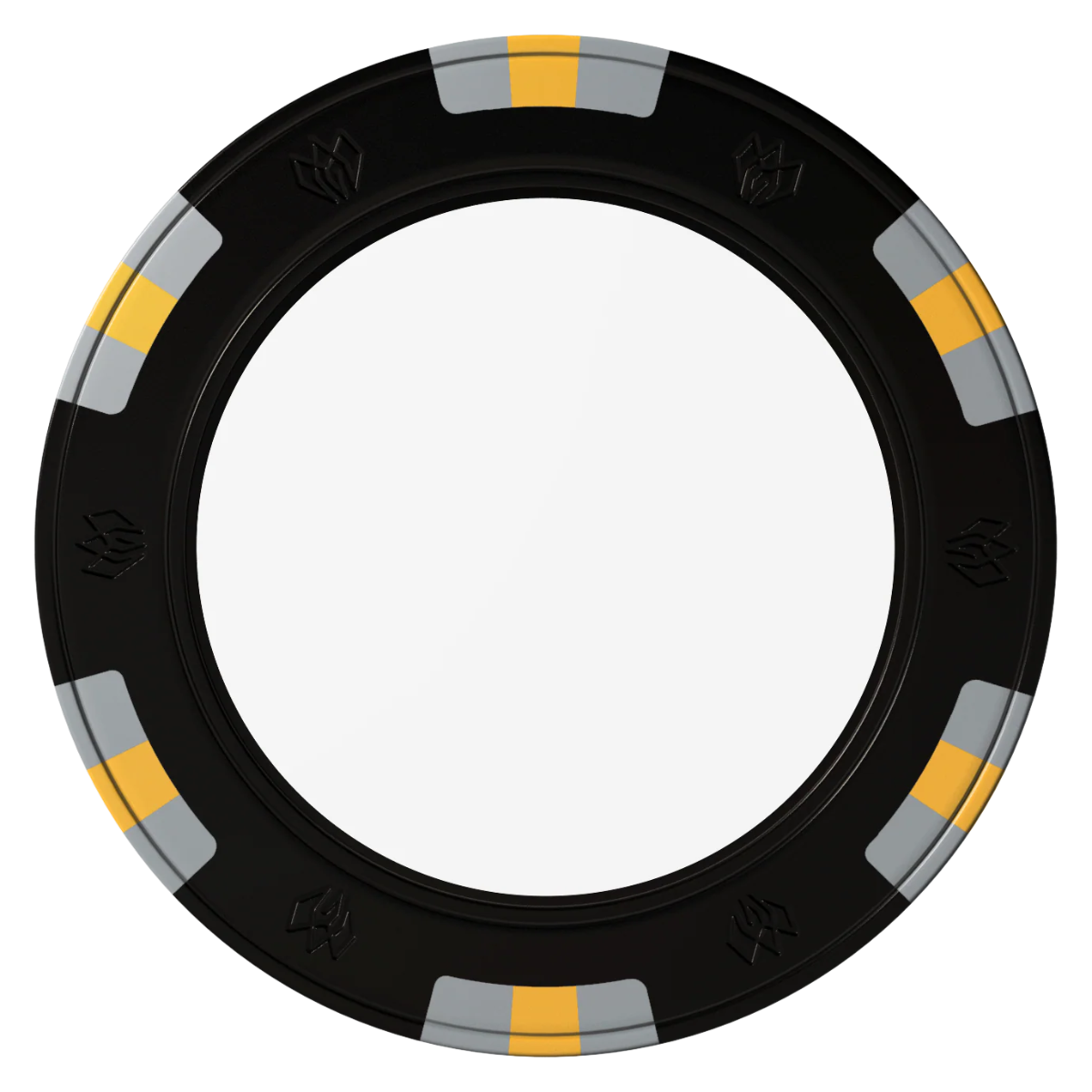 Create Your Own Clay Poker Chips - Black / 6 Spot Gem / 40mm - Front