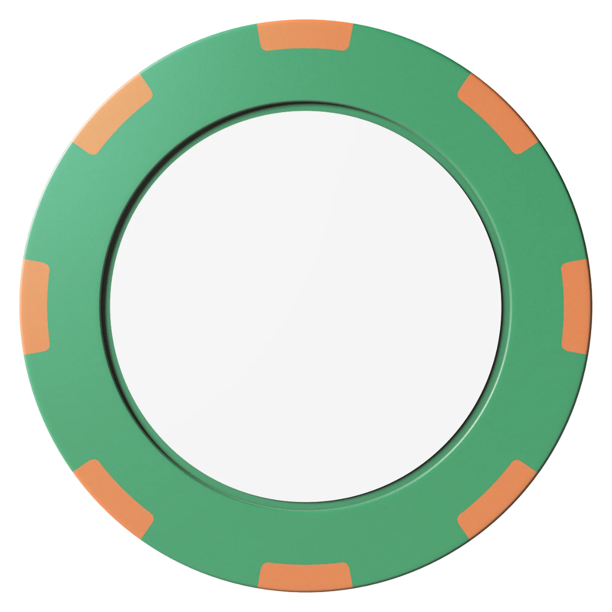 Create Your Own Clay Poker Chips - Green / 8 Spot (2 Tone) / 40mm - Front