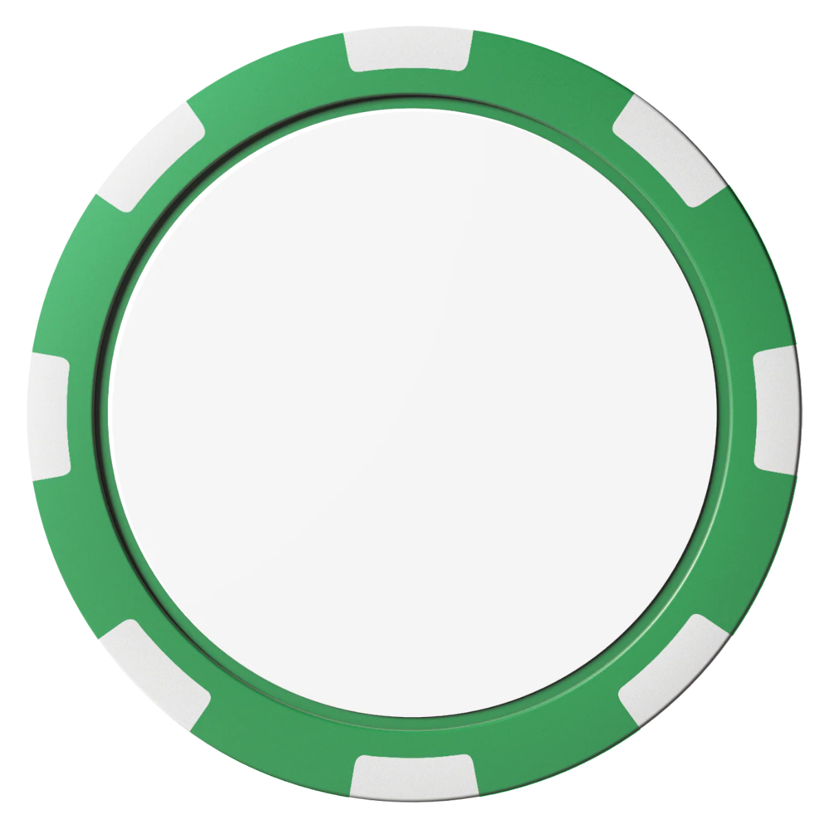 Create Your Own Magnetic Composite Poker Chips - Green / 8 Spot - Front