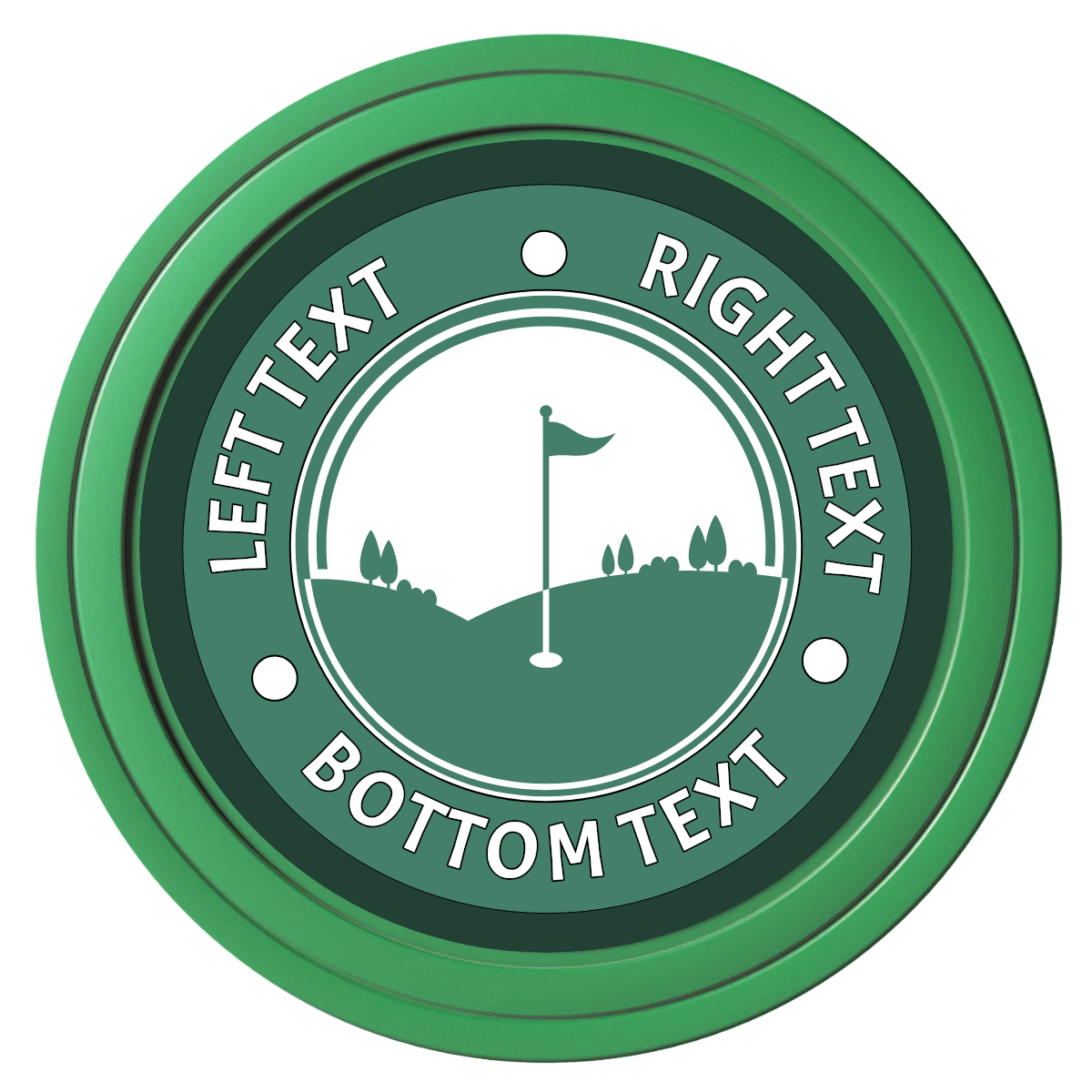 Country Club Golf Course Composite Poker Chips - Green / Solid - Front